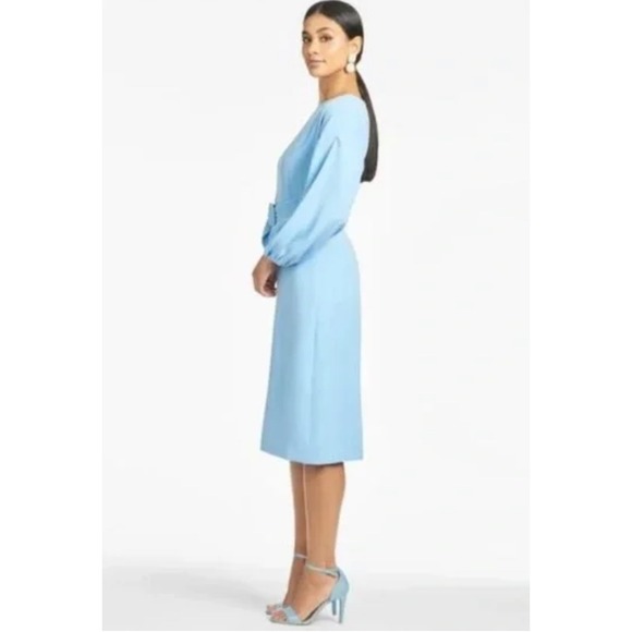 $450 NWT SACHIN & BABI Annie Chambray Blue Dress Balloon Sleeve Wedding SIZE 10 - Picture 4 of 12